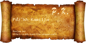 Pákh Kamilla névjegykártya